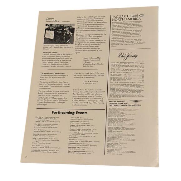 Jaguar Journal Spring 1974 Automotive Magazine Club XJ6 British Leyland XJ12 VTG - Picture 4 of 7